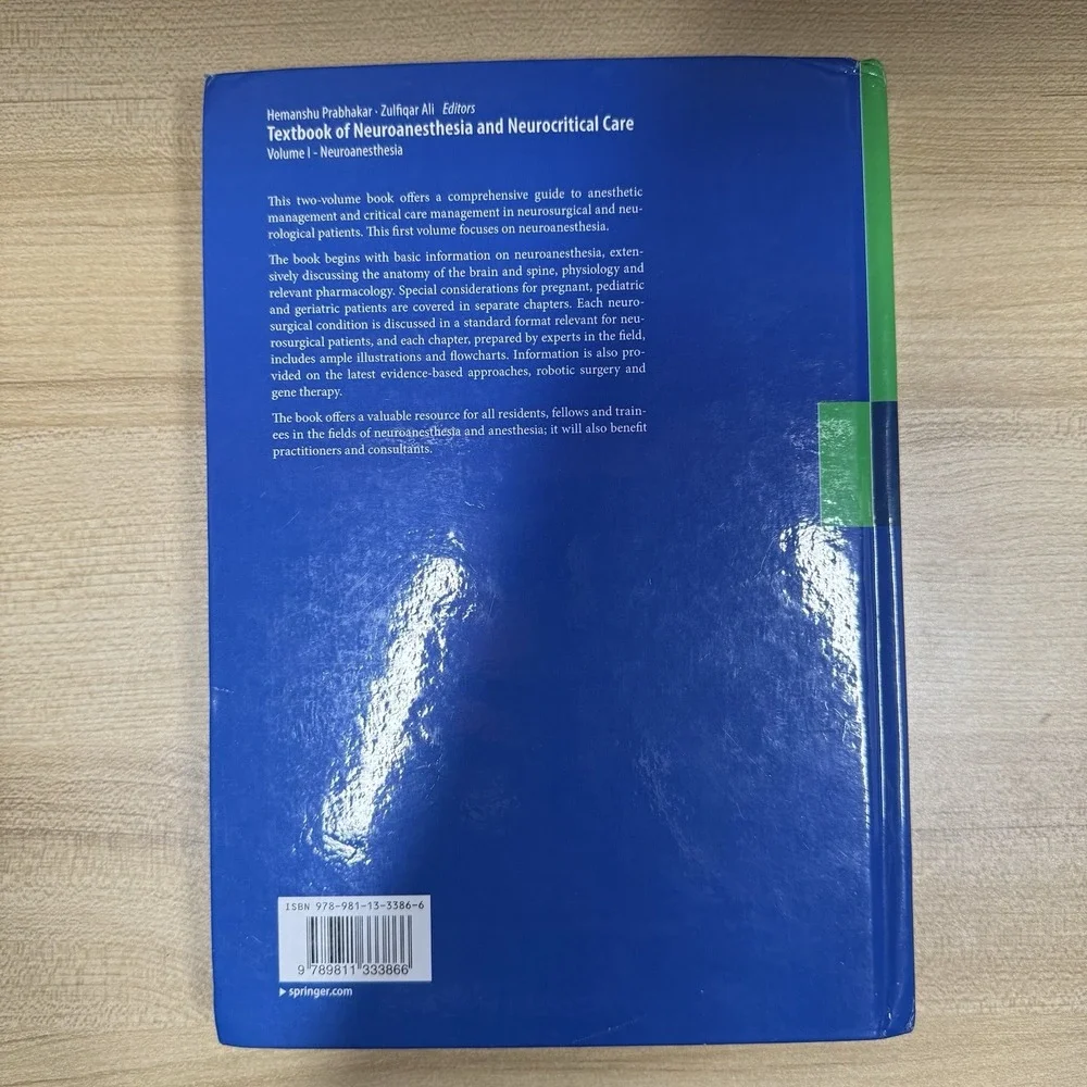 Textbook Of Neuroanesthesia And Neurocritical‎ Care: Vol. I Neuroanesthesia NEW